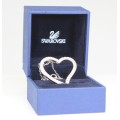 colier Swarovski " Heart ". 22k gold plated. new old stock !